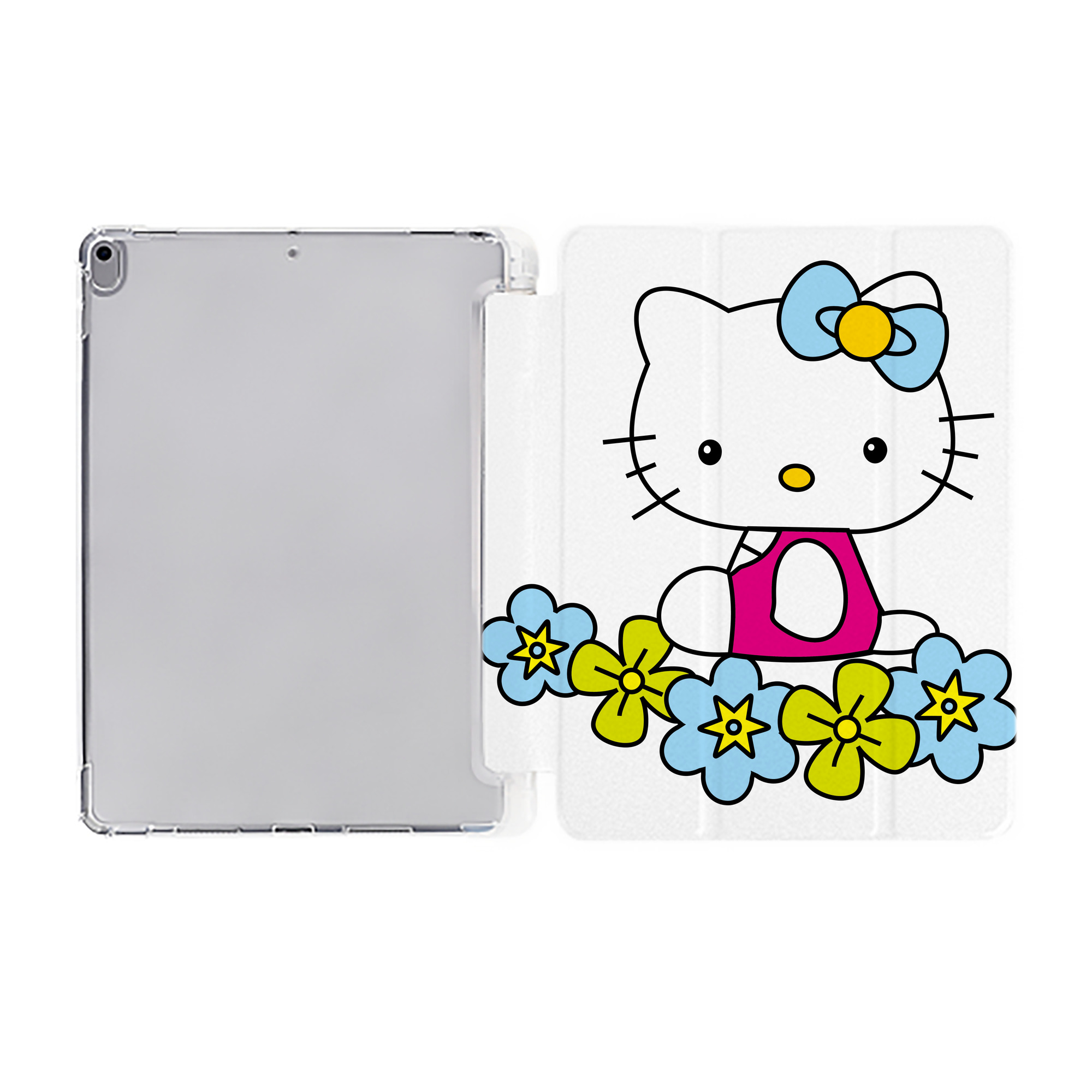 （画像用） Hello Kitty ハローキティ IPad ケース ペン収納付き 三つ折りスタンド PUレザー×シリコン 対応機種9.5/10.5/10.9インチ